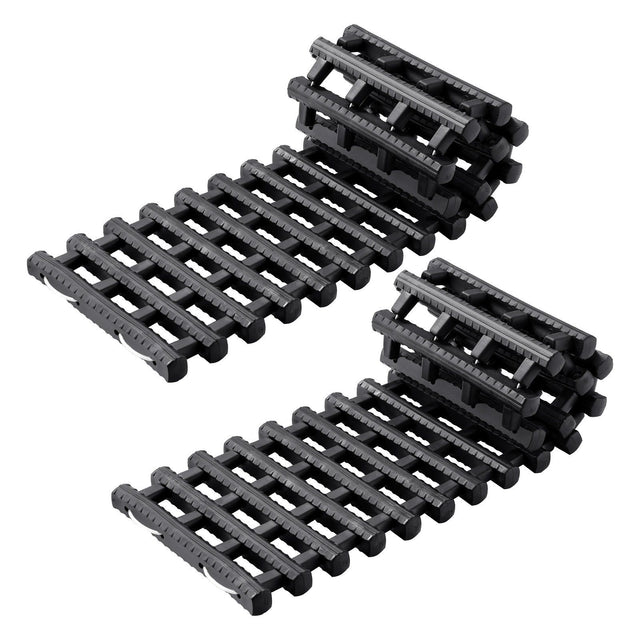 7-Ton Traction Boards Pair Off-Road Recovery Mats Black Bag