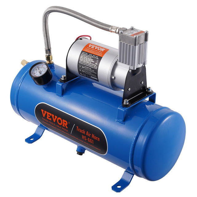 12V 6L Air Compressor Tank 120PSI Train Horn Tire Inflator