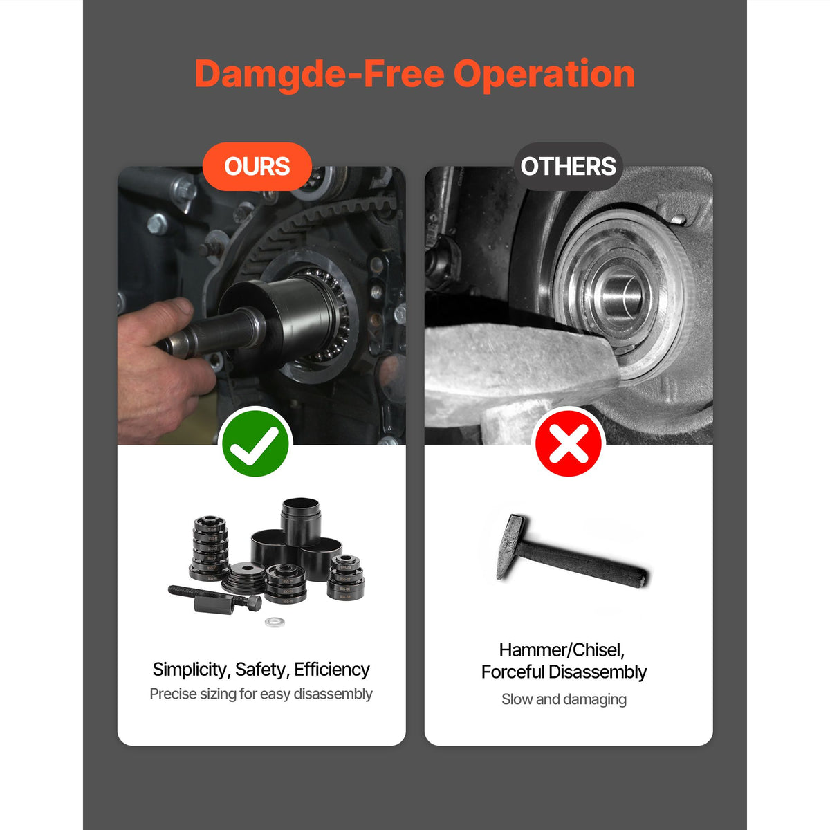 Wheel Bearing Press Kit, 23 PCS FWD Bearing Puller - V952-QLQDZCLBQ23POOGIK001V0