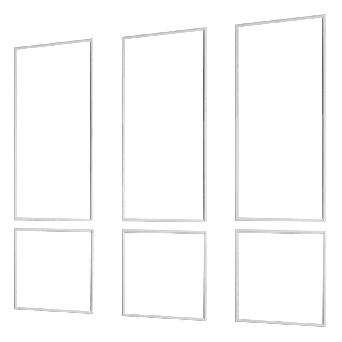 Wall Molding 3 Pack, Wainscoting Panels Kit, Lightweight Paintable Polystyrene, Easy to Install, Waterproof Accent Wall Trim for Interior Décor Living Room, Bedroom, White (61x137 + 61x61 cm)