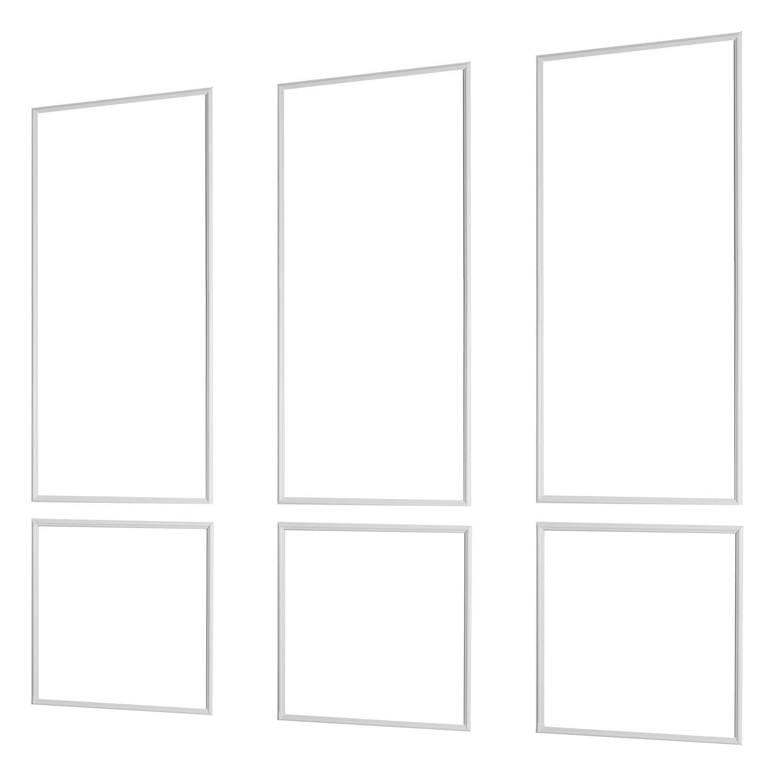 Wall Molding 3 Pack, Wainscoting Panels Kit, Lightweight Paintable Polystyrene, Easy to Install, Waterproof Accent Wall Trim for Interior Décor Living Room, Bedroom, White (61x137 + 61x61 cm)