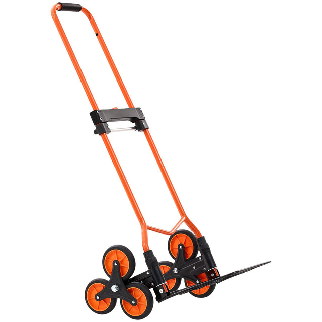 54kg Folding Stair Climbing Cart 6 Wheels Bungee Cords