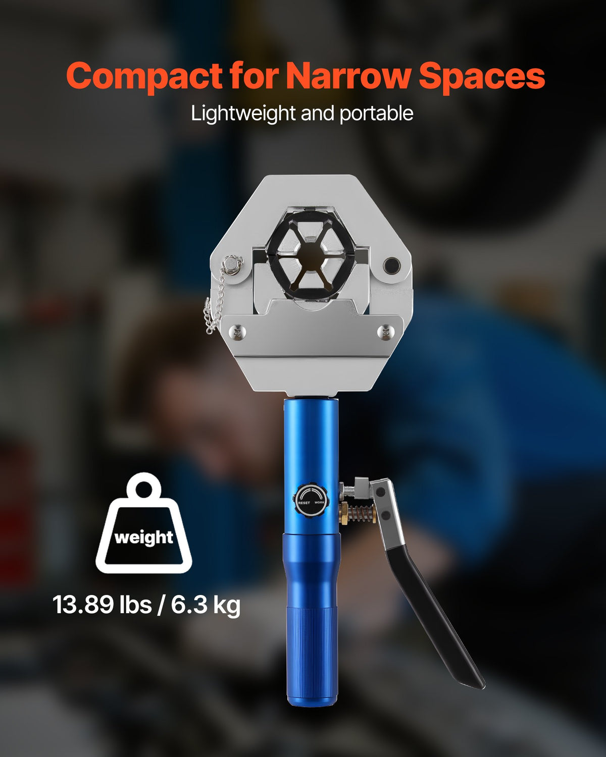 Hydraulic Hose Crimper, Hydra-Krimp AC Hose Crimper Kit with 7 Dies Snap-On, Integral Manual Hydraulic A/C Hoses Crimping Tool for Automotive & Air Conditioning Repair - with Carrying Case