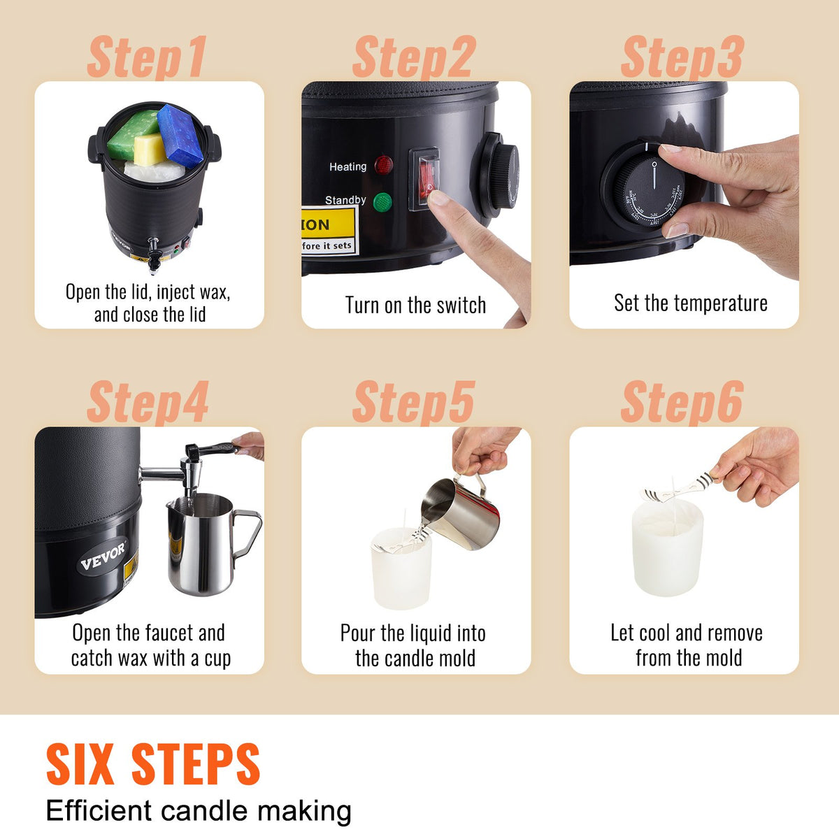 Wax Melter for Candle Making 6.5Liter Electric Pot Commercial or Home Use