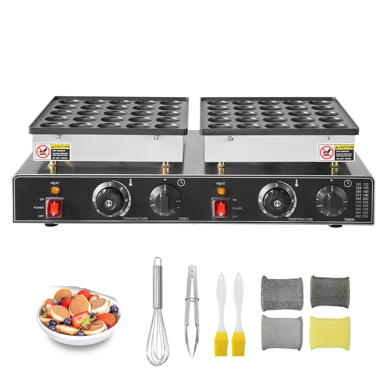 50PCS Mini Dutch Pancake Maker, Non-stick Stainles - V952-SBJNP-543-50X0001002V3