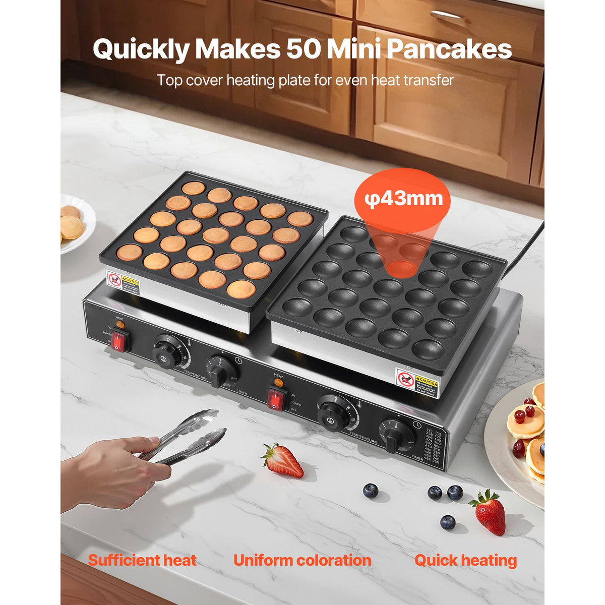 50PCS Mini Dutch Pancake Maker, Non-stick Stainles - V952-SBJNP-543-50X0001002V3