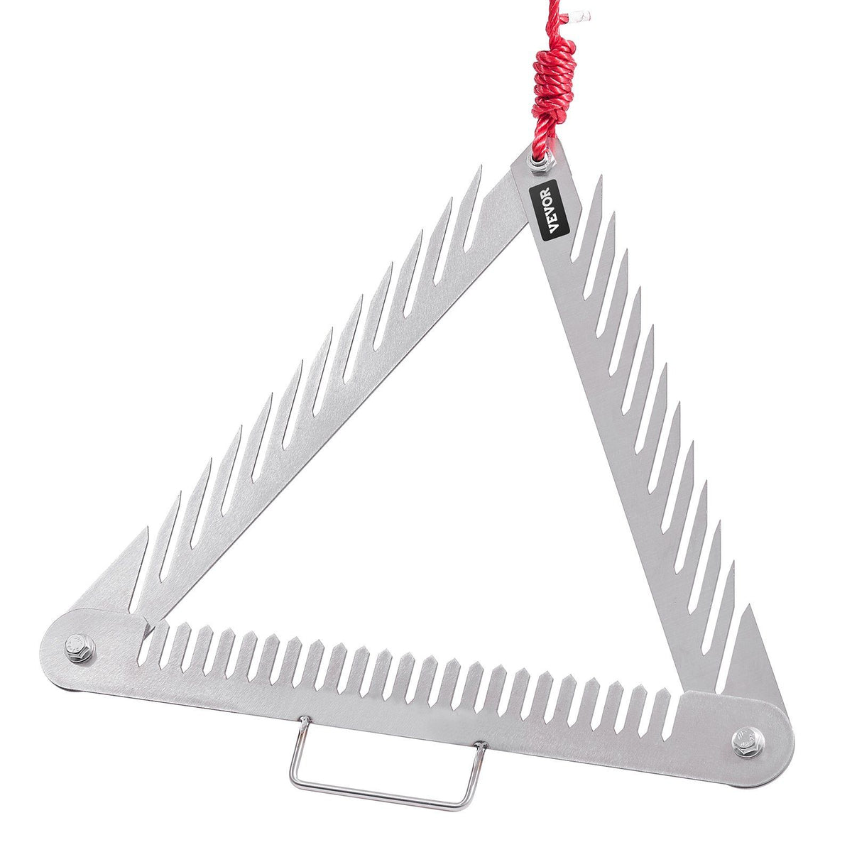 24in Aquatic Weed Rake, 3-Sided Lake Weed Rake with Handle, Portable and Foldable Pond Water Grass Razor, Stainless Steel Throwable Floating Pond Weeds Cutter with 30 ft Rope, for Lakes Ponds