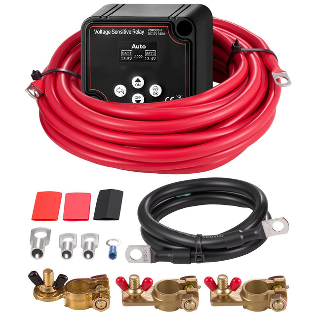 12V 140A Dual Battery Isolator VSR Voltmeter LCD