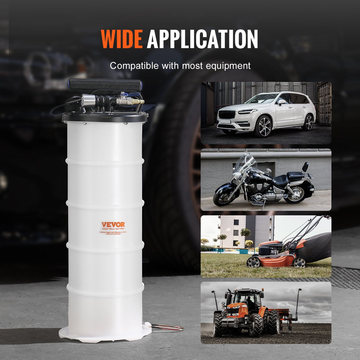 Fluid Extractor, 6.5 Liters Capacity, Pneumatic/Manual Oil Changer Vacuum Fluid Extractor with Dipstick and Liquid Suction Hose, Oil Extractor Change Pump for Automotive Fluids Vacuum Evacuation