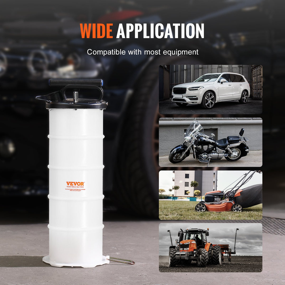 Fluid Extractor, 6.5 Liters Capacity, Manual Hand-Operated Oil Changer Vacuum Fluid Extractor with Dipstick and Suction Hose, Oil Extractor Change Pump for Automotive Fluids Vacuum Evacuation