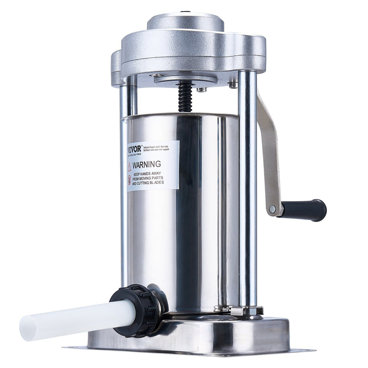 Manual Sausage Stuffer, 2 L / 5 LBS Vertical Sausage Machine with G-type Clamp, Food-Grade 304 Stainless Steel Barrel with 2 Stuffing Tubes, for Home Kitchen Restaurant Commercial