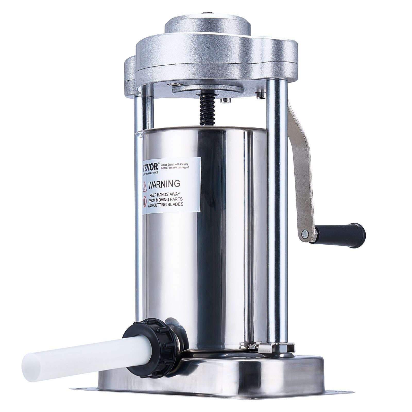 Manual Sausage Stuffer, 2 L / 5 LBS Vertical Sausage Machine with G-type Clamp, Food-Grade 304 Stainless Steel Barrel with 2 Stuffing Tubes, for Home Kitchen Restaurant Commercial
