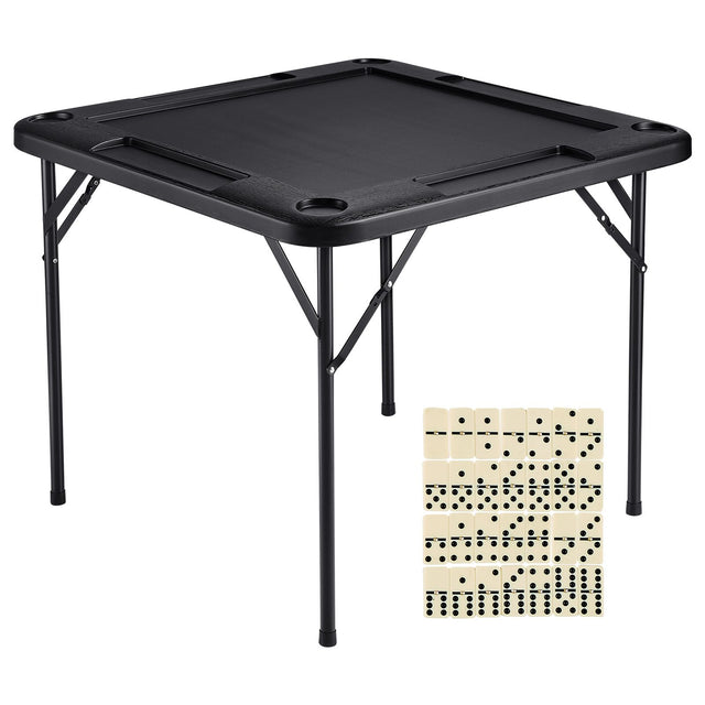 Mahjong Table, Square 4 4 4 1 Dominoes Mahjong Poke Puzzles, 90 x 90-inch, Black