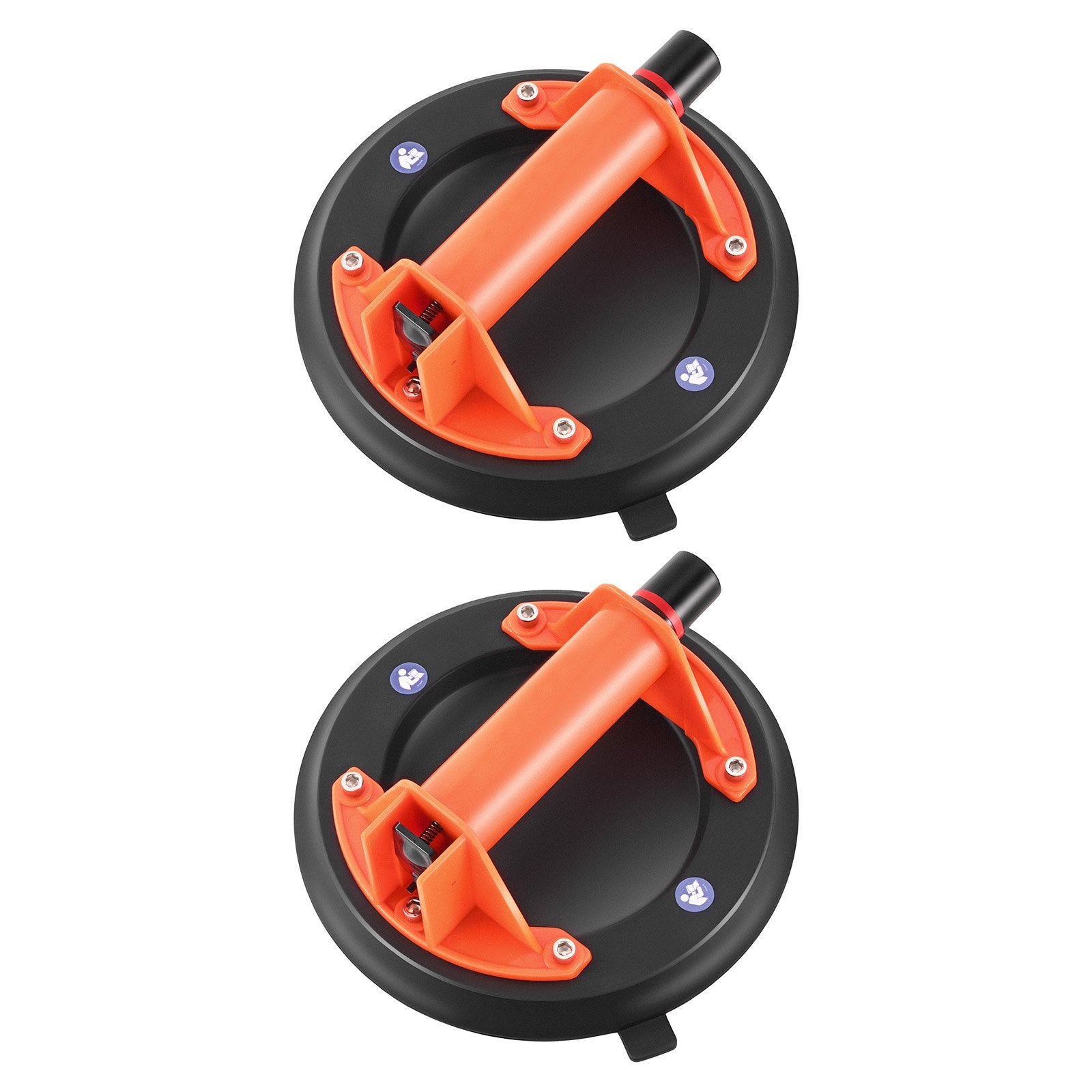 Vacuum Suction Cup, 203 mm Vacuum Glass Lifter with ABS Handle, 180 kg Max Lifting Capacity Tile Suction Cup Tool with Carrying Case for Lifting Large Tile, Granite, Drywall, Windows (2-Pack)