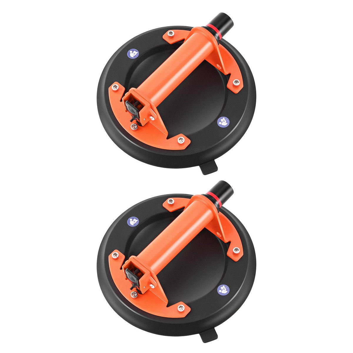 Vacuum Suction Cup, 203 mm Vacuum Glass Lifter with Metal Handle, 195 kg Max Lifting Capacity Tile Suction Cup Tool with Carrying Case for Lifting Large Tile, Granite, Drywall, Windows (2-Pack)