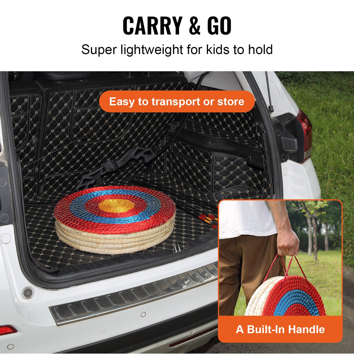 Archery Target, 5 Layers 20" Arrow Target, Traditional Solid Straw Round Archery Target Shooting Bow, Hand-Made Arrows Target, Coloured Rope Target for Backyard Outdoor Hunting Shooting Practice