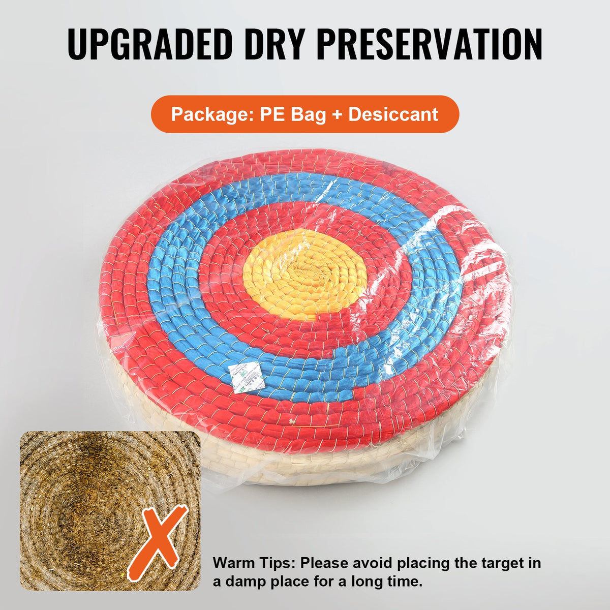 Archery Target, 5 Layers 20" Arrow Target, Traditional Solid Straw Round Archery Target Shooting Bow, Hand-Made Arrows Target, Coloured Rope Target for Backyard Outdoor Hunting Shooting Practice