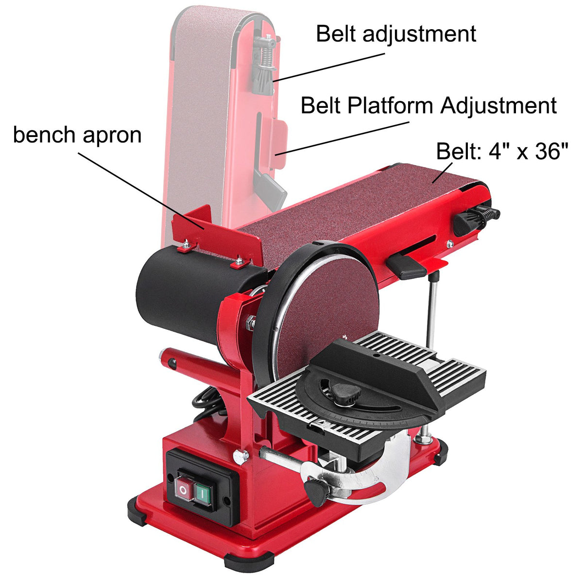 Belt Sander 4" x 36", Disc Combo Sander 6",Electric A - V952-SGJXCSDJ000000001V3