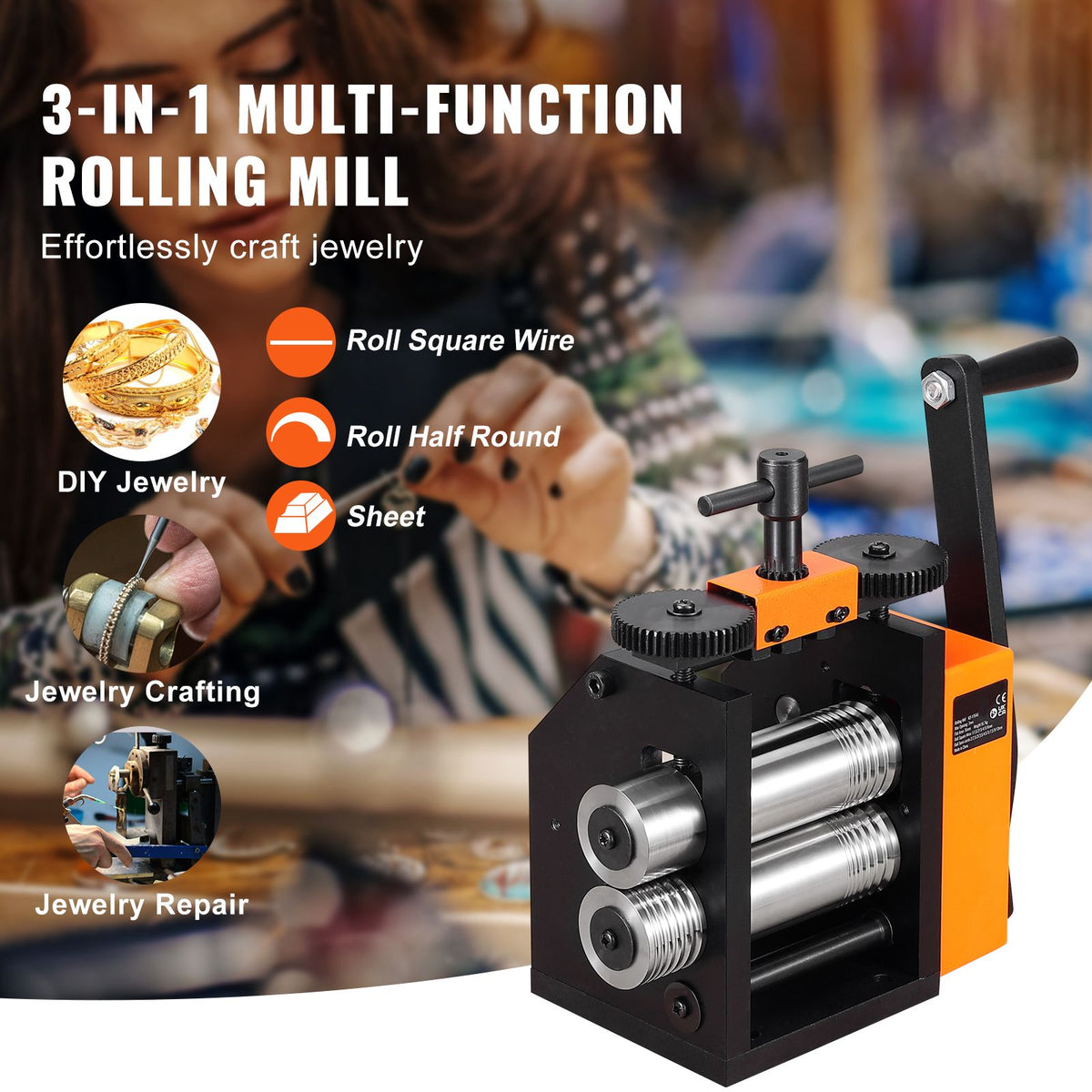Rolling Mill, 3"/76 mm Jewelry Rolling Mill Machine, - V952-SHYYPJ3H10000SGWWV0