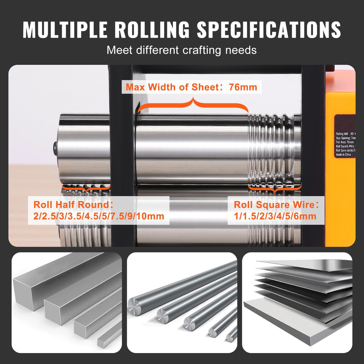 Rolling Mill, 3"/76 mm Jewelry Rolling Mill Machine, - V952-SHYYPJ3H10000SGWWV0