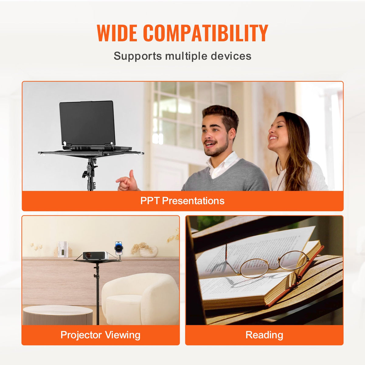 Projector Stand Laptop Stand Tripod Adjustable Height from 26.97 to 63 in