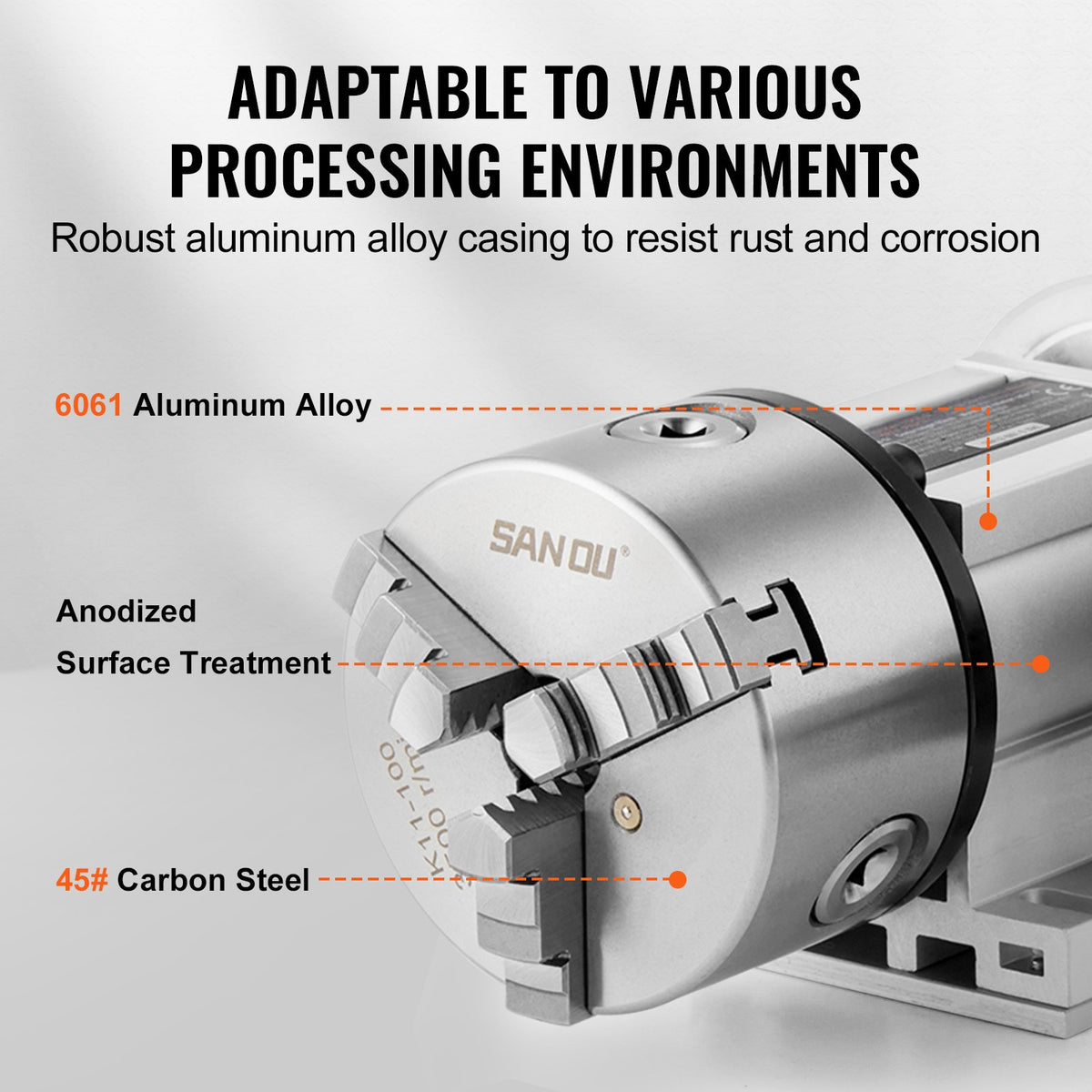 Dividing Head, K11-100mm 3-Jaw Chuck, CNC Router Milling Machine Rotational Axis 4th Axis A Axis Indexing Head, 65 mm Center Height MT2 Tailstock 6:1 Gear Ratio, Universal for Engraving
