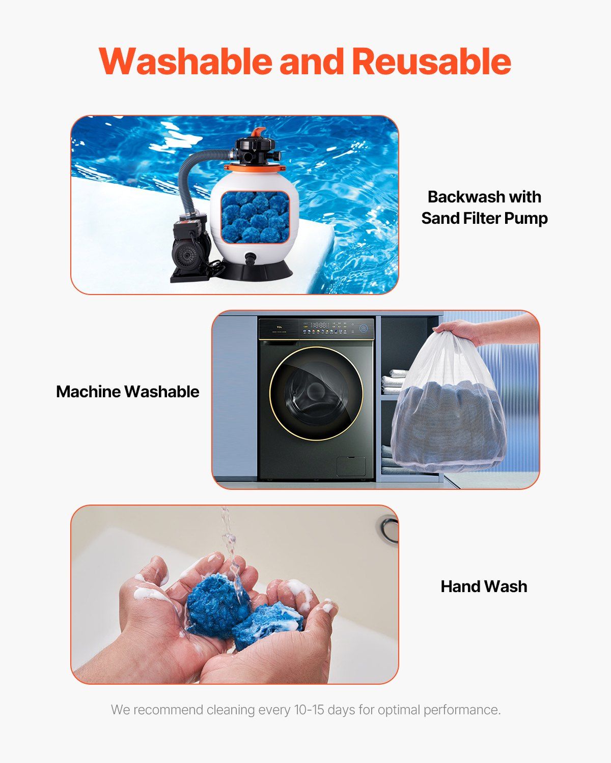 Pool Filter Balls for Sand Filter, 1.42 kg, Filter Balls Replace Pool Filter Sand, Reusable Blue Polyester Fiber Filter Media with Wash Bag, for Swimming Pool Aquarium Tank Above Ground Pool