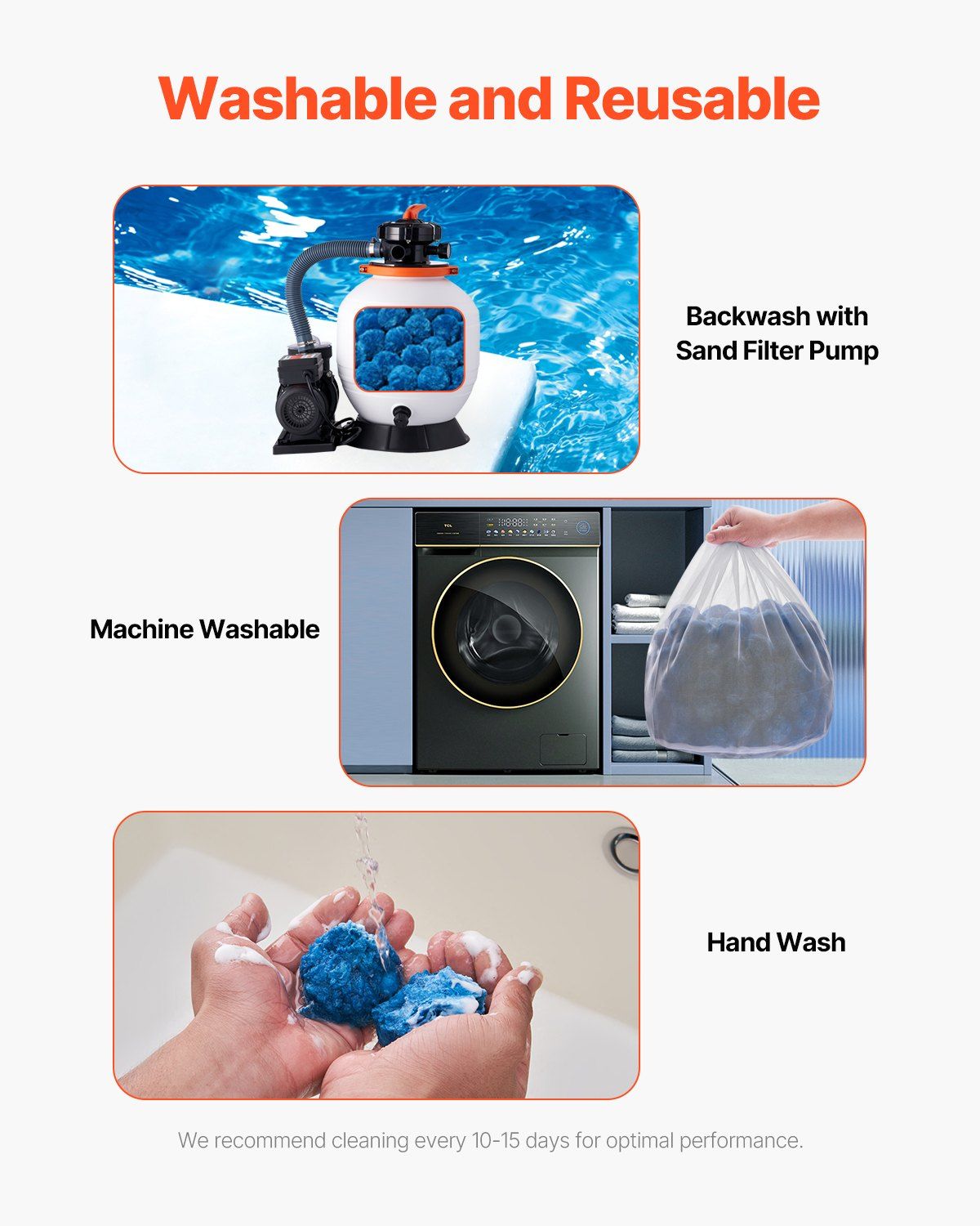 Pool Filter Balls for Sand Filter, 1.83 kg, Filter Balls Replace Pool Filter Sand, Reusable Blue Polyester Fiber Filter Media with Wash Bag, for Swimming Pool Aquarium Tank Above Ground Pool
