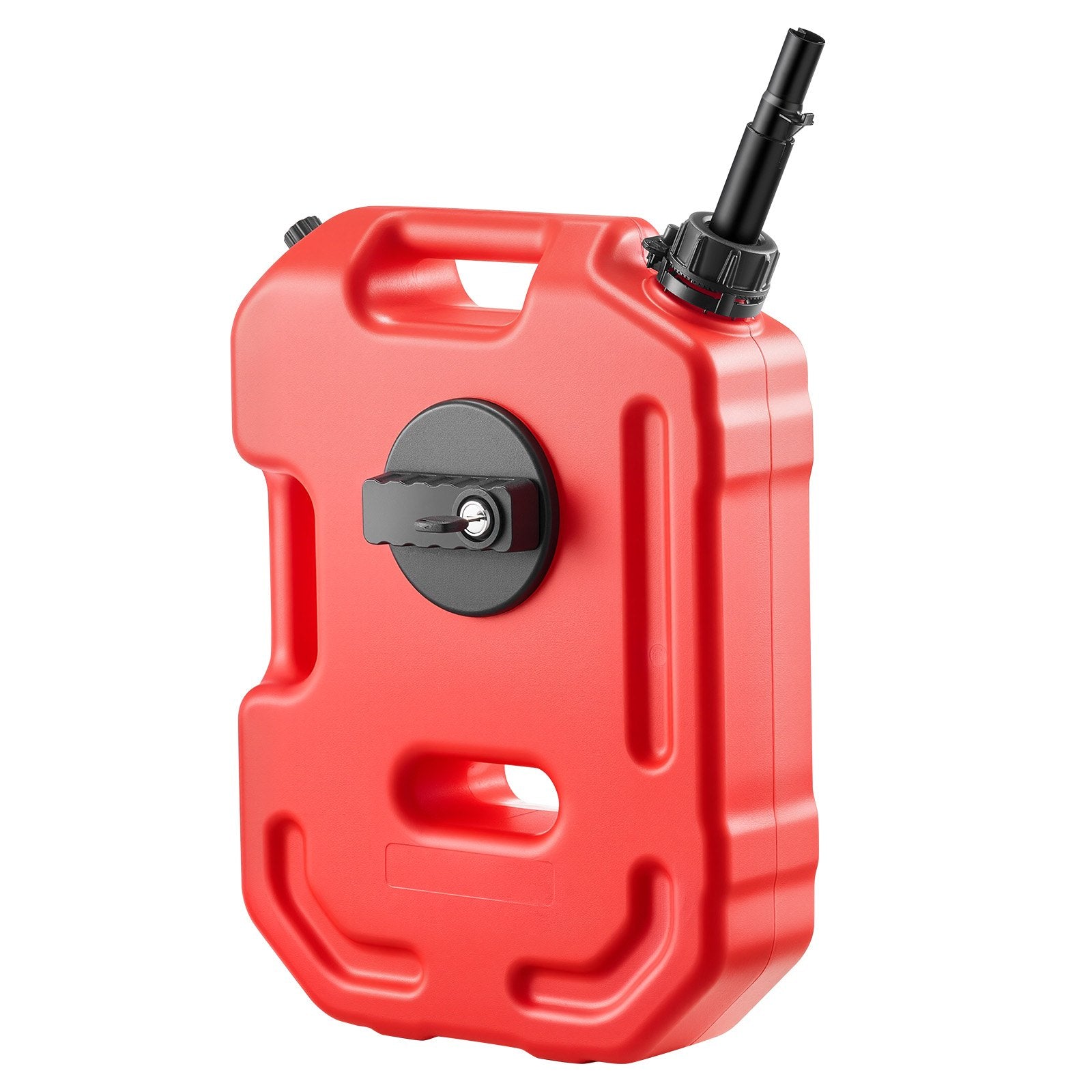 Fuel Container, 10 L, Gas Can with Spout and Lockable Bracket, 15 L/min Max Flow Rate, Secure & Leak-proof, Portable Flat Fluid Container for Most Cars Motorcycle ATV UTV, Red