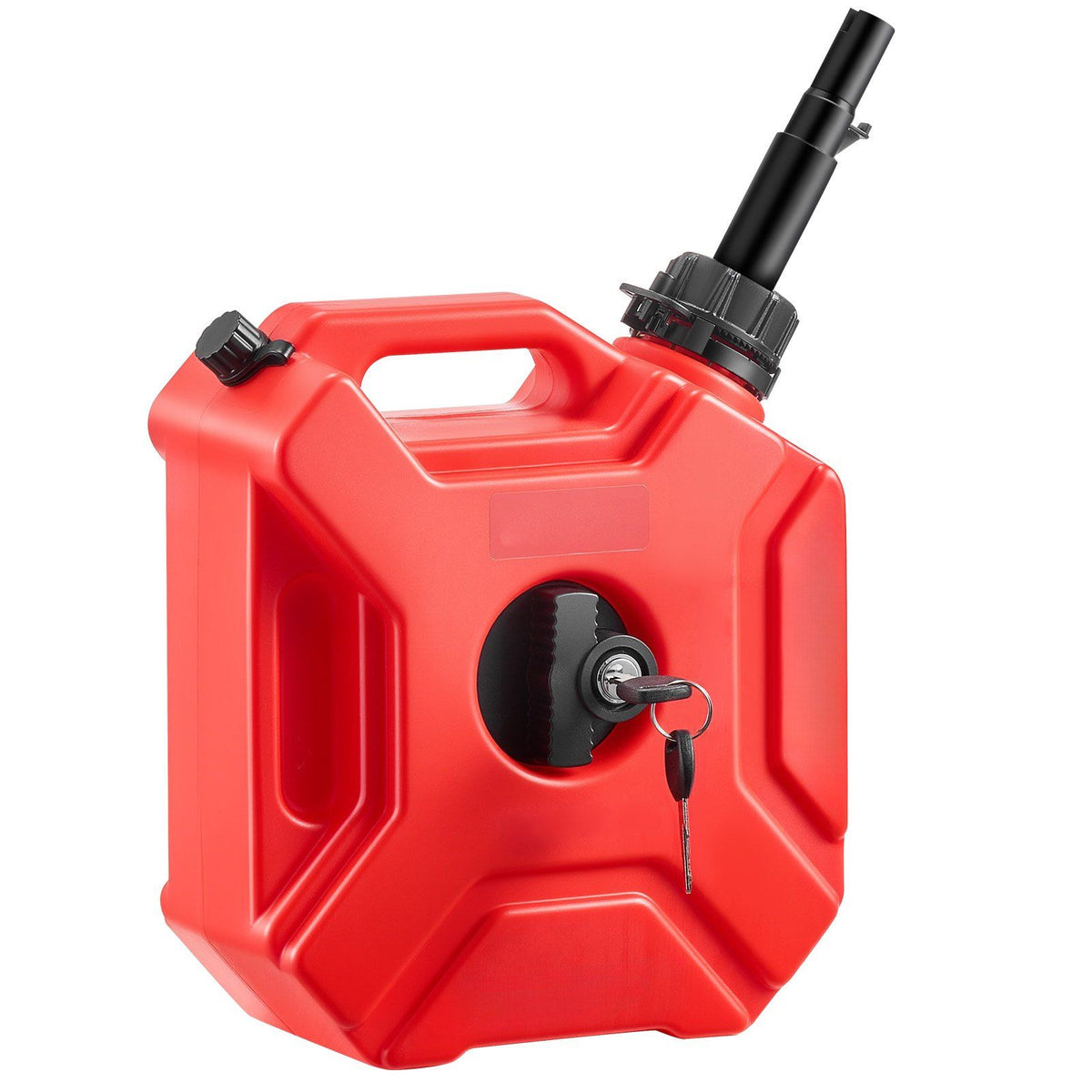 Fuel Container, 5 L, Gas Can with Spout and Lockable Bracket, 15 L/min Max Flow Rate, Secure & Leak-proof, Portable Flat Fluid Container for Most Cars Motorcycle ATV UTV, Red