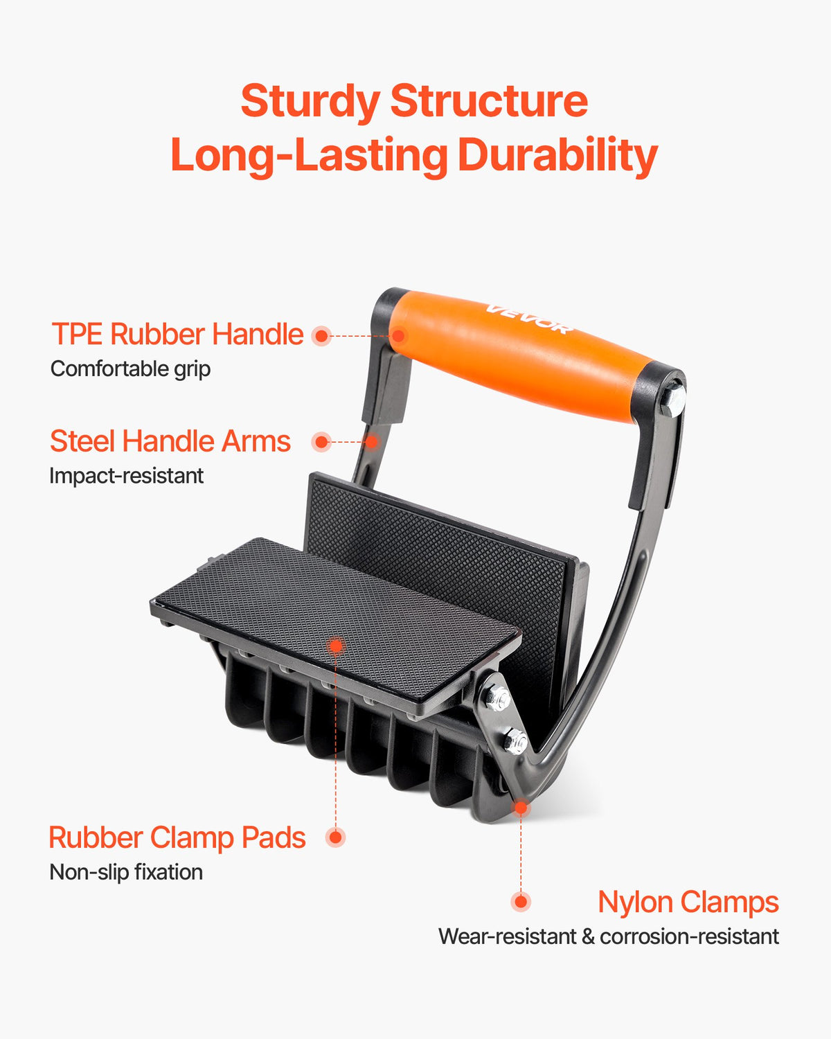 Plywood Carrier, 90.7 kg Single Clamp Capacity, 2 Pack Adjustable Drywall Carrying Tool for 0-25.4 mm Thickness Boards, Plywood Carrier with Non-Slip Grips for Plastic Boards, Plywood, Drywall