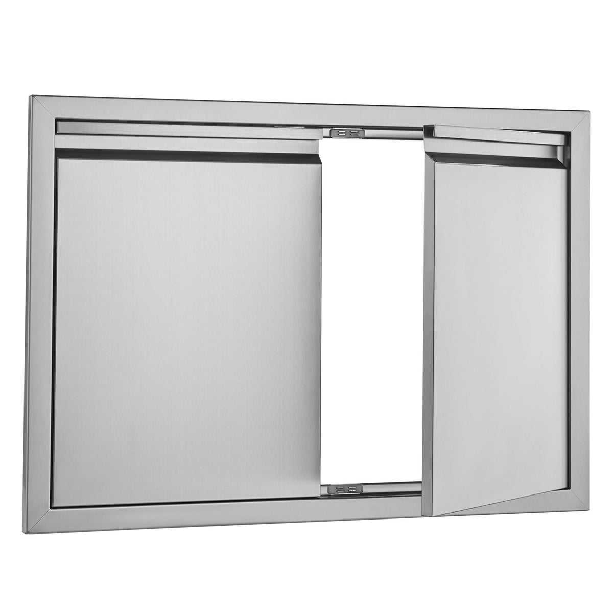 BBQ Access Door, 762x532 mm Double Outdoor Kitchen Door, Stainless Steel Flush Mount Door, Wall Vertical Door with Recessed Handles , for BBQ Island, Grilling Station, Outside Cabinet