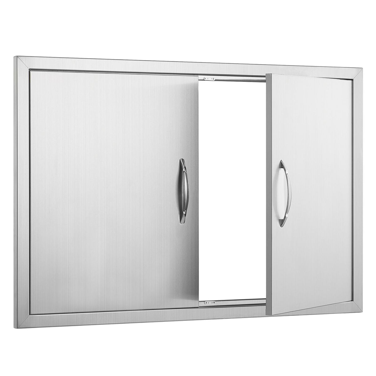 BBQ Access Door, 915x610 mm Double Outdoor Kitchen Door, Stainless Steel Flush Mount Door, Wall Vertical Door with Handles, for BBQ Island, Grilling Station, Outside Cabinet