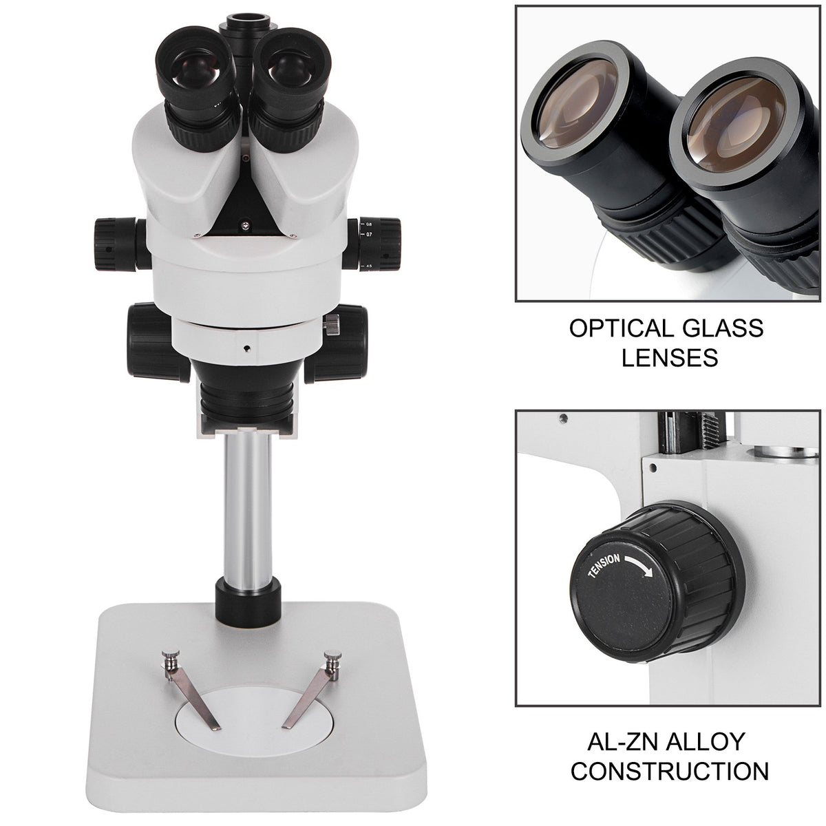 3.5X-90X Trinocular Stereo Microscope w/Pillar Stand Biological Reliable Lab