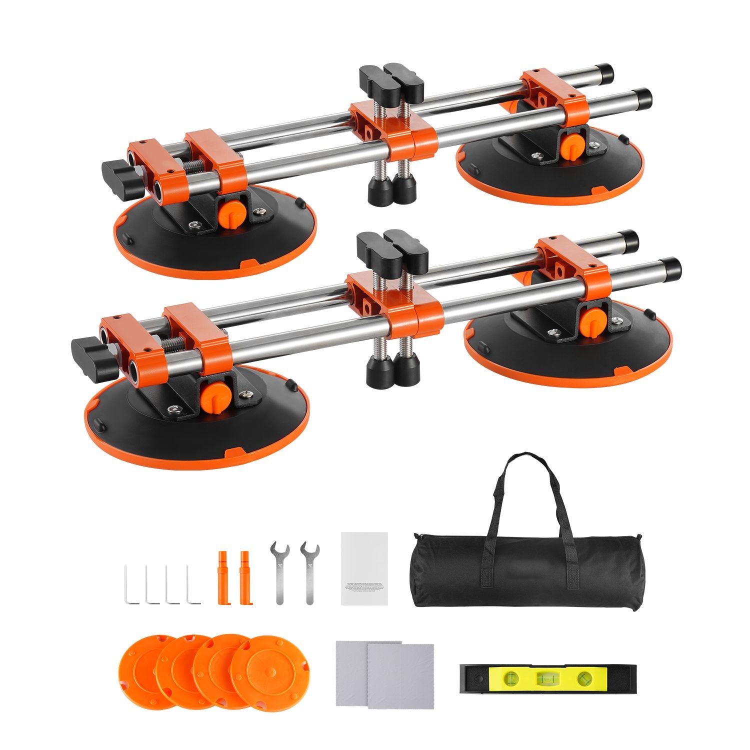Seamless Seam Setter, 2 Packs, Granite Seam Setter with 6 in Vacuum Suction Cups & Tool Bag, Seam Joiner for Seam Joining & Leveling, Countertop Installation Tool for Tile Stone Marble Slab