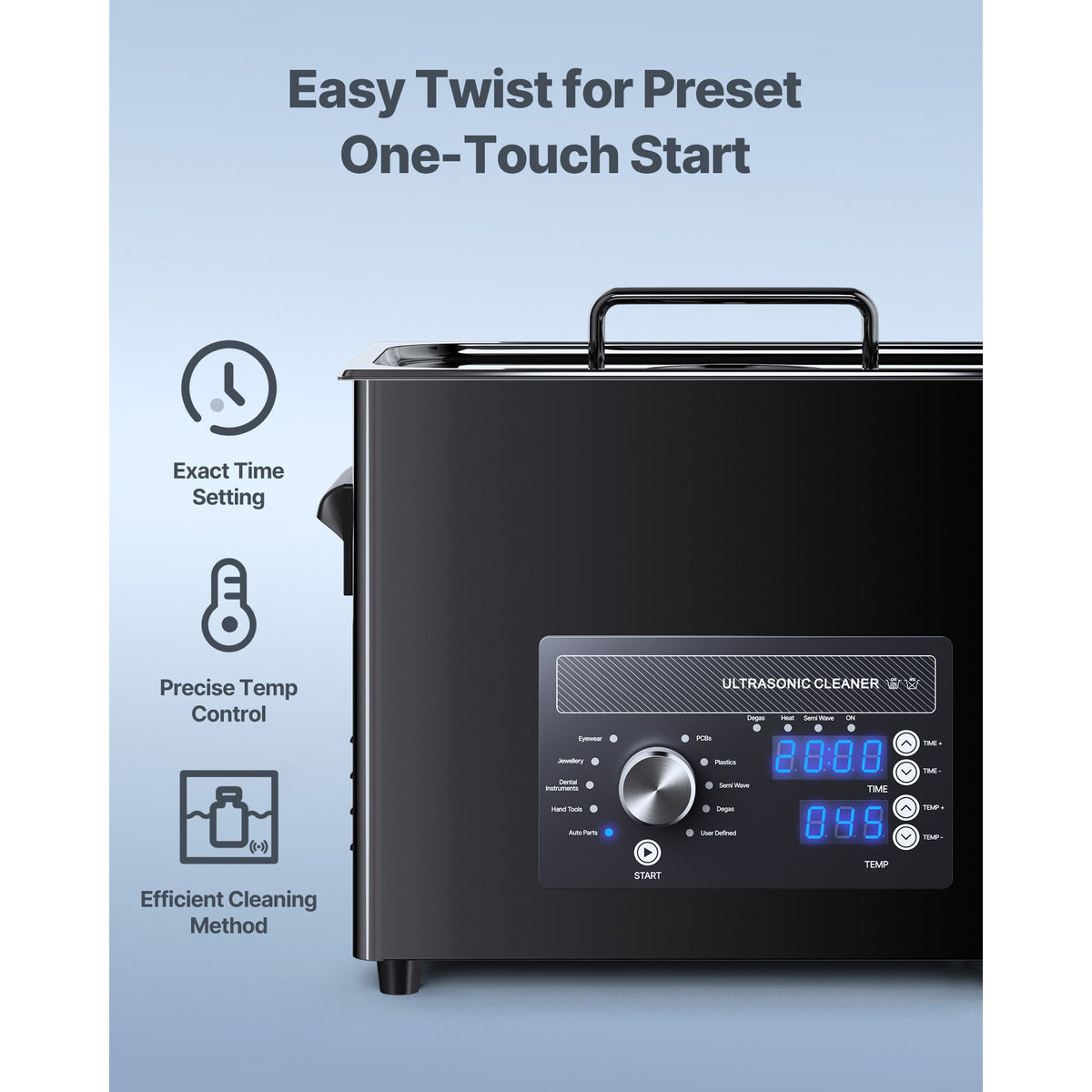 6L Ultrasonic Cleaner, Professional Ultrasonic Cleaner Machine with Knob Control, Stainless Steel Cleaning Machine with Basket and Cleaning Ball, for Watches, Razors, Jewelry, Coins and More