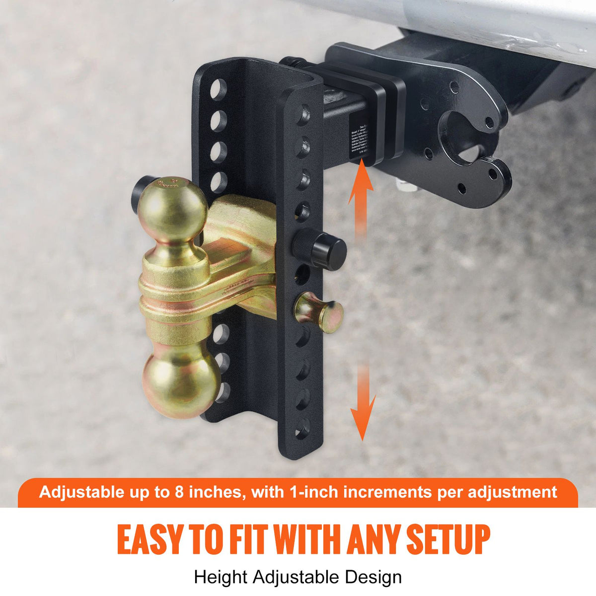 Adjustable Trailer Hitch, 203.2 mm Drop & 165.1 mm Ri - V952-SQTQJTCB22259NAWHV0