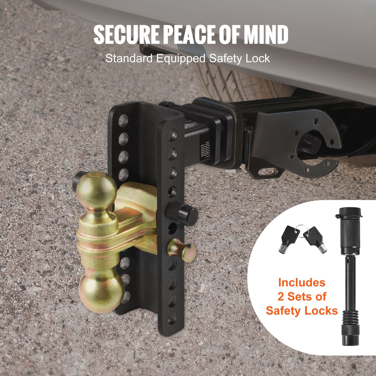 Adjustable Trailer Hitch, 203.2 mm Drop & 165.1 mm Ri - V952-SQTQJTCB22259NAWHV0