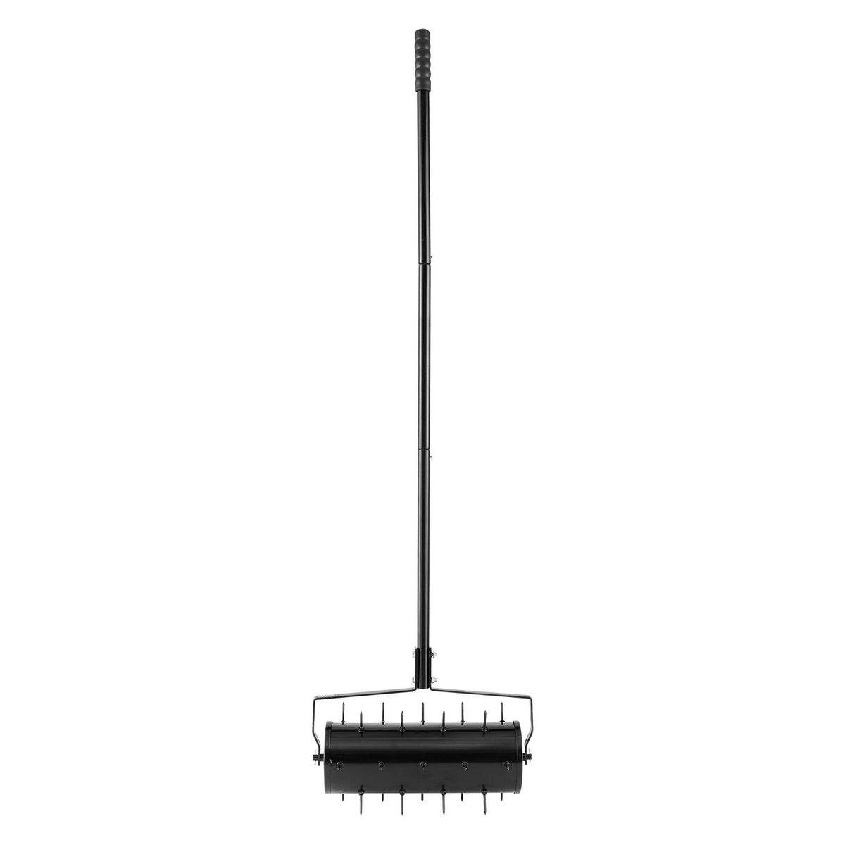 Rolling Lawn Aerator, 435mm Heavy-Duty Manual Rolling Aerator Lawn with Detachable Handle and 27 Iron Spikes, Rolling Lawn Aeration Tool for Garden Patio Yard Compacted Soils and Lawns, Black