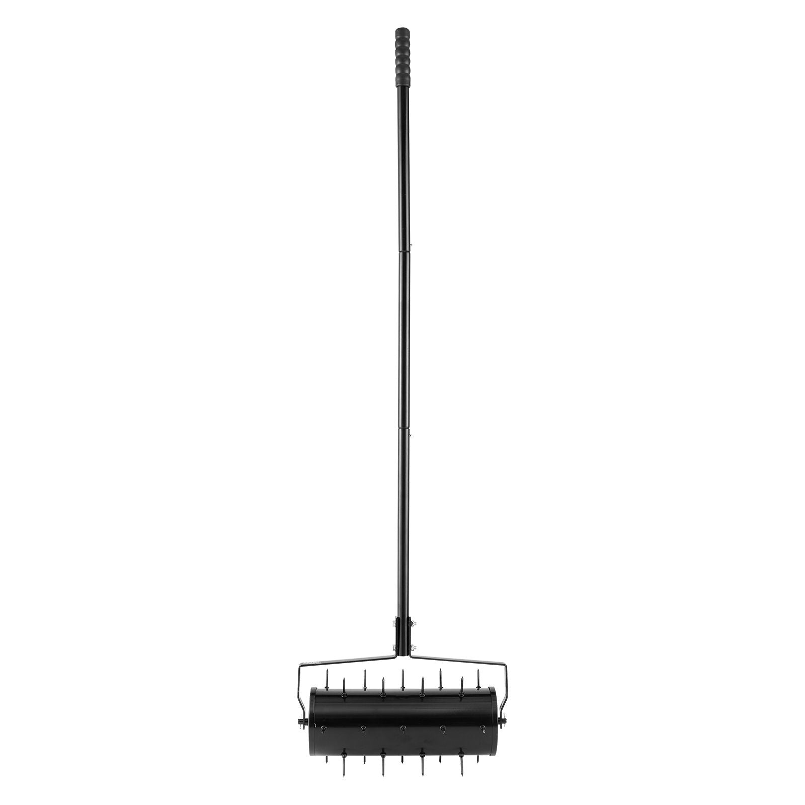 Rolling Lawn Aerator, 435mm Heavy-Duty Manual Rolling Aerator Lawn with Detachable Handle and 27 Iron Spikes, Rolling Lawn Aeration Tool for Garden Patio Yard Compacted Soils and Lawns, Black