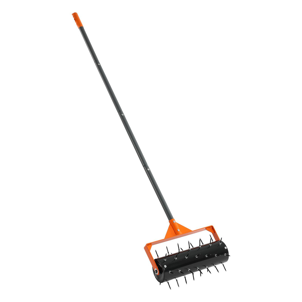 Rolling Lawn Aerator, 410mm Manual Push Aerator Roller with 42 Spikes & 60 in Long Handle, Fillable Drum for Added Weight, Heavy-Duty Lawn Soil Penetrator for Garden Yard Compacted Soils