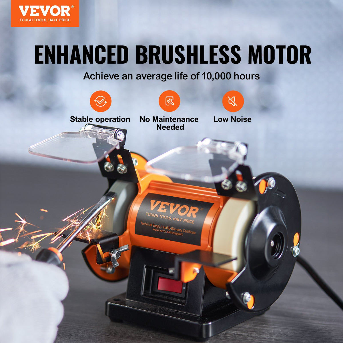 Jewelry Polisher, Bench Grinder Polishing & Buffing Machine, 3590RPM Bench Lathe Polisher with 1 Wool Wheel & 1 Abrasive Fiber Wheel & 1 Grinding Wheel & 100pcs Tools