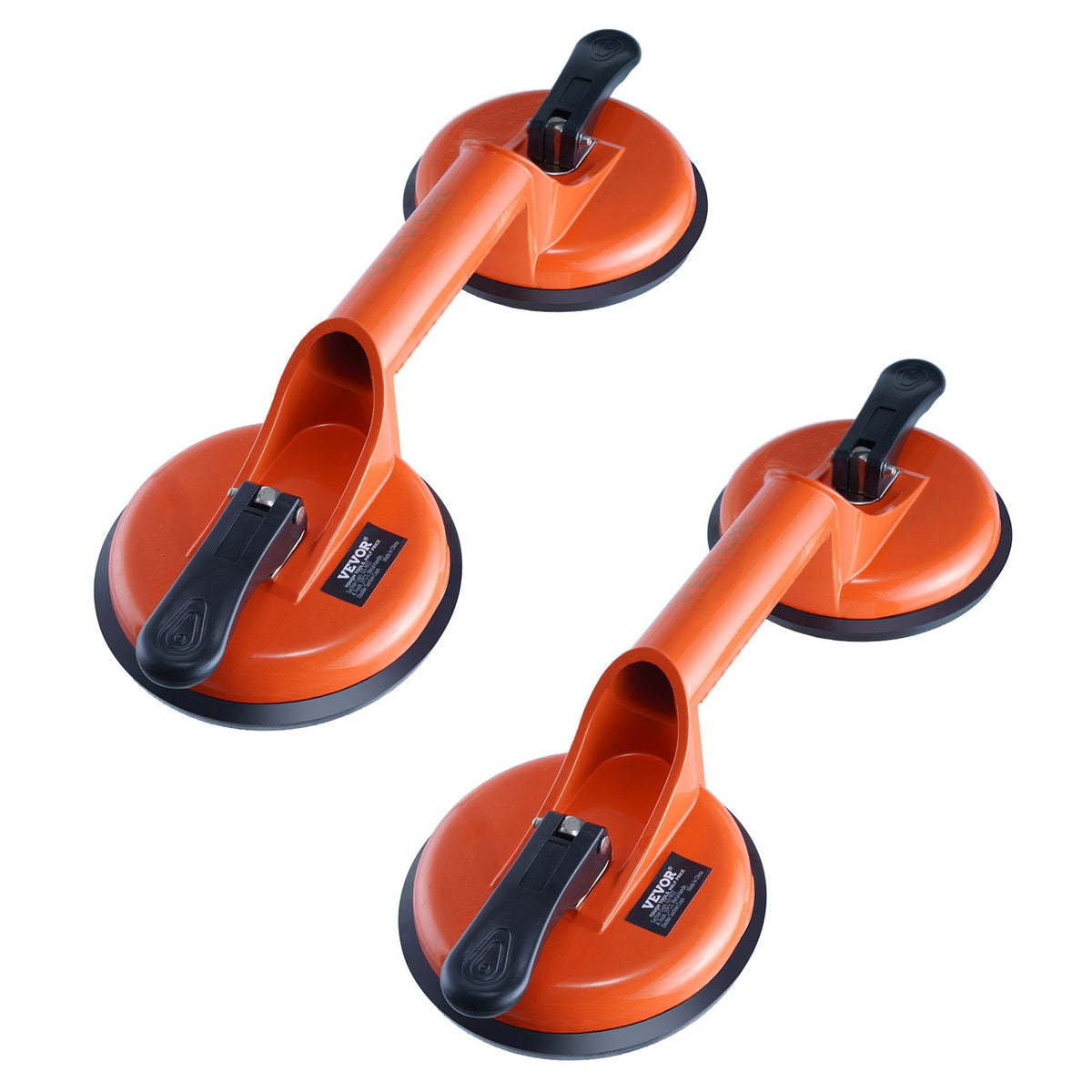 Glass Suction Cup, 119 mm 2 Pack 150 kg Load Capacity, Vacuum Suction Cup with Aluminum Handle, Heavy Duty Industrial Suction Cup Lifter Tool for Glass, Granite, Tile, Metal, Wood Panel Lifting