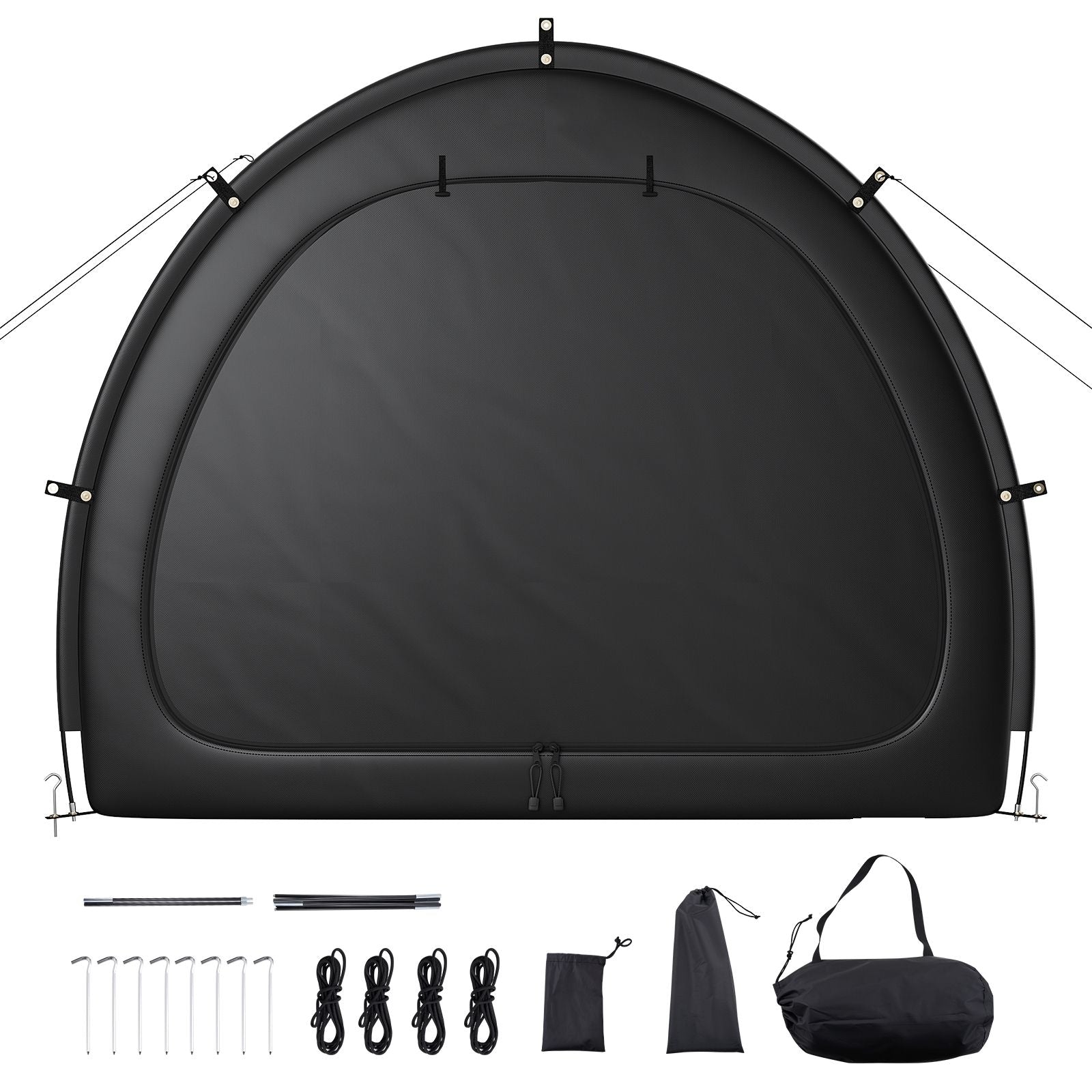 Bike Storage Tent, 1 to 2 Bikes, Outdoor Spacious Bike Storage Tent with Ventilated Window, Waterproof Fan-Shaped Bike Tent with High Strength Fiberglass & Dual Zippers, Fit for Bicycle