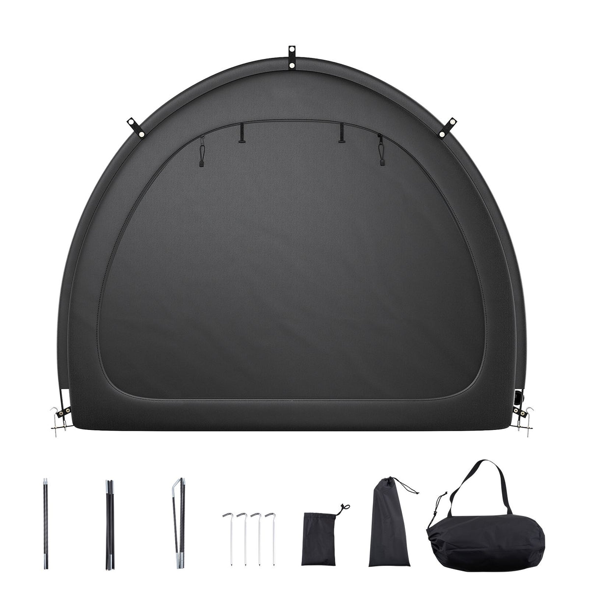 Bike Storage Tent, 4 to 5 Bikes, Outdoor Spacious Bike Storage Tent with Ventilated Window, Waterproof Fan-Shaped Bike Tent with High Strength Fiberglass & Double Door, Fit for Bicycle