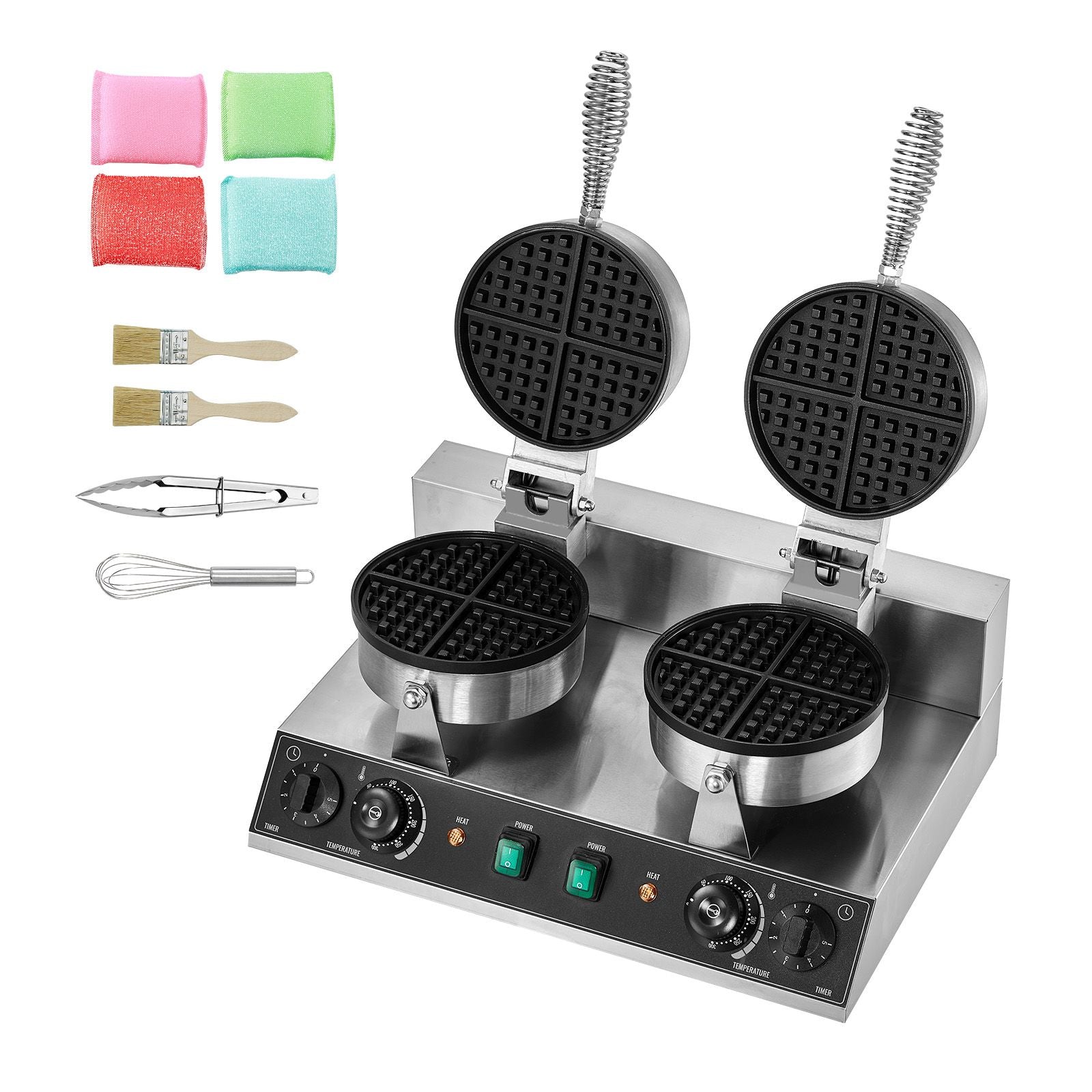 Commercial Waffle Maker, Dual-Head Round Waffle Baker - V952-SYBLSHFBJZYBC5B6EV3