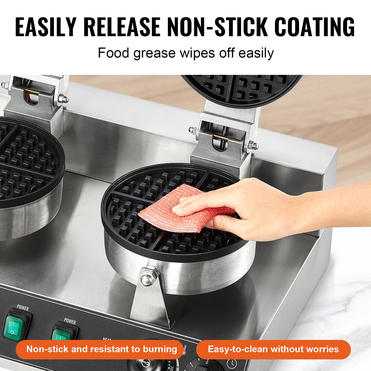 Commercial Waffle Maker, Dual-Head Round Waffle Baker - V952-SYBLSHFBJZYBC5B6EV3