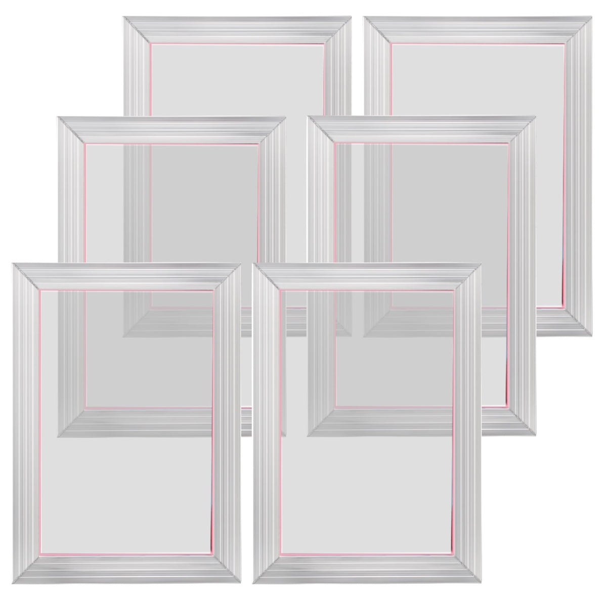 Screen Printing Kit, 6 Pieces Aluminum Silk Screen Printing Frames, 25.4 x 35.6 cm Silk Screen Printing Frame with 156 Count Mesh, High Tension Nylon Mesh and Sealing Tape for T-shirts DIY