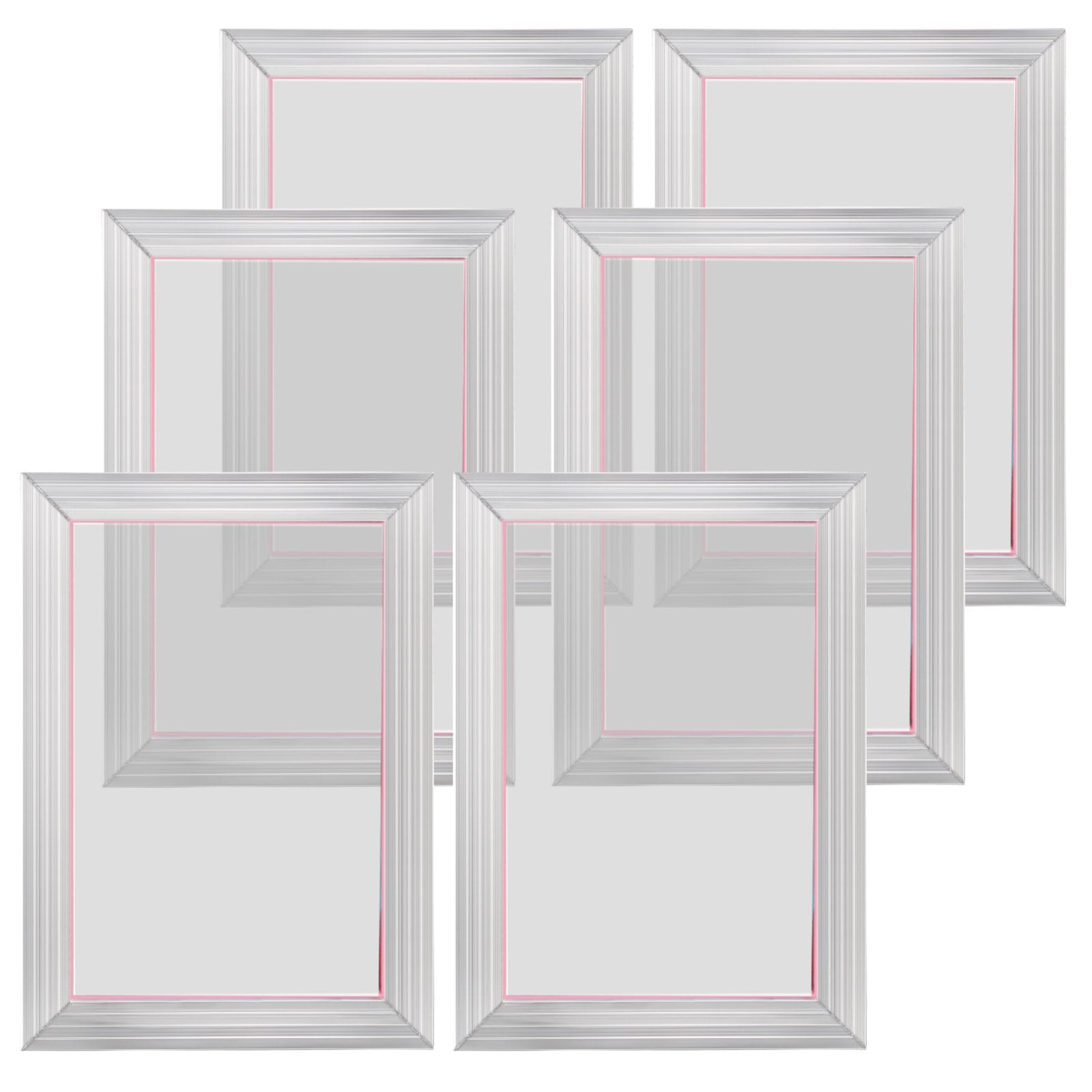 Screen Printing Kit, 6 Pieces Aluminum Silk Screen Printing Frames, 25.4 x 35.6 cm Silk Screen Printing Frame with 156 Count Mesh, High Tension Nylon Mesh and Sealing Tape for T-shirts DIY