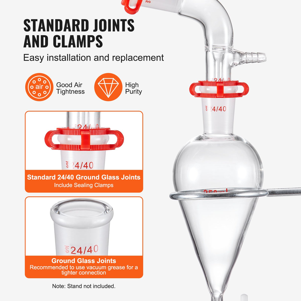 Lab Glassware Distillation Kit 1000ml 3.3 Boro 29 pcs Glassware Equipment